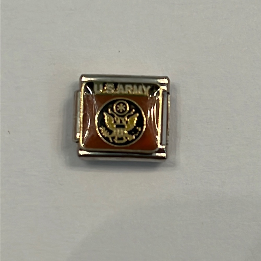 USA Army stainless steel  Italian charms 9 mm.